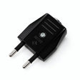 European 2-pole electrical plug with axial cable exit — Black