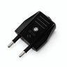 European 2-pole electrical plug with axial cable exit — Black