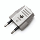 European 2-pole electrical plug with axial cable exit — Satin titanium
