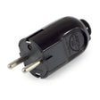 Straight Schuko plug for light fitting — Black
