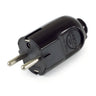 Straight Schuko plug for light fitting — Black