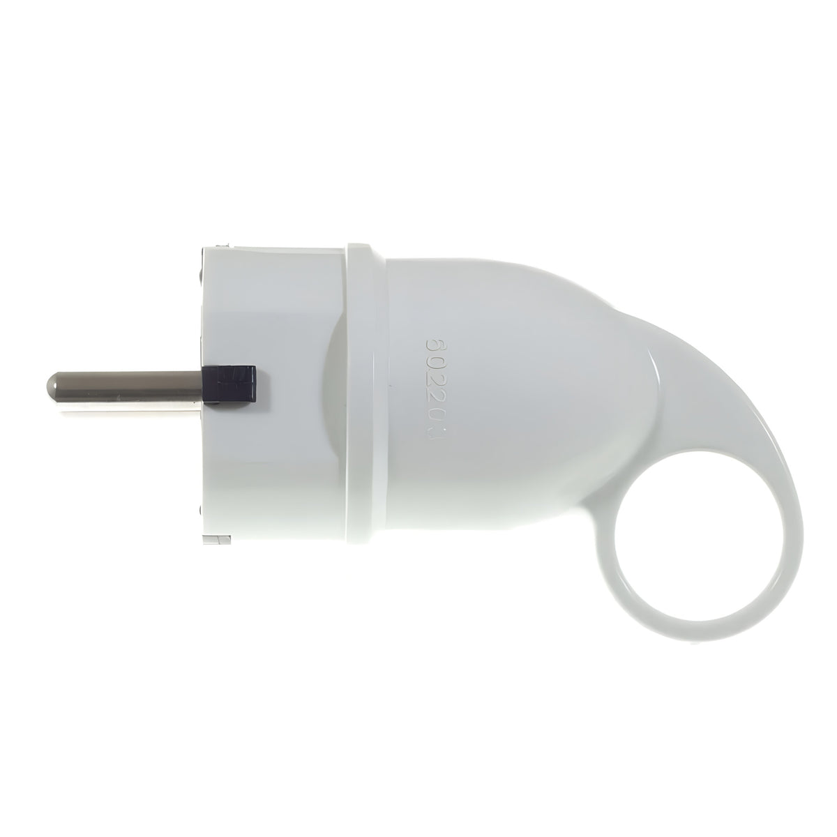 Schuko male plug with pull-out ring — White