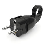 Schuko male plug with pull-out ring — Black