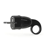 Schuko male plug with pull-out ring — Black