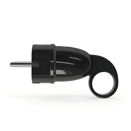 Schuko male plug with pull-out ring — Black