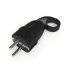 Schuko male plug with pull-out ring — Black