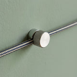 Metal wall-mount cable clip for fabric cable — Chrome