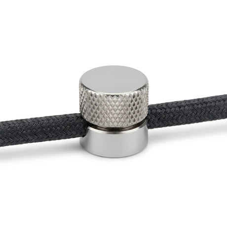 Metal wall-mount cable clip for fabric cable — Chrome
