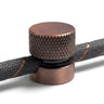 Metal wall-mount cable clip for fabric cable — Satin copper