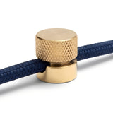Metal wall-mount cable clip for fabric cable — Brass