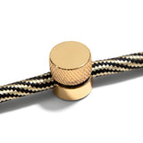 Metal wall-mount cable clip for fabric cable — Brass