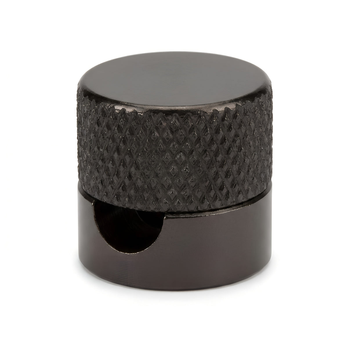 Metal wall-mount cable clip for fabric cable — Black pearl