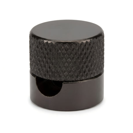Metal wall-mount cable clip for fabric cable — Black pearl