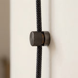 Metal wall-mount cable clip for fabric cable — Black pearl
