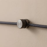 Metal wall-mount cable clip for fabric cable — Black pearl
