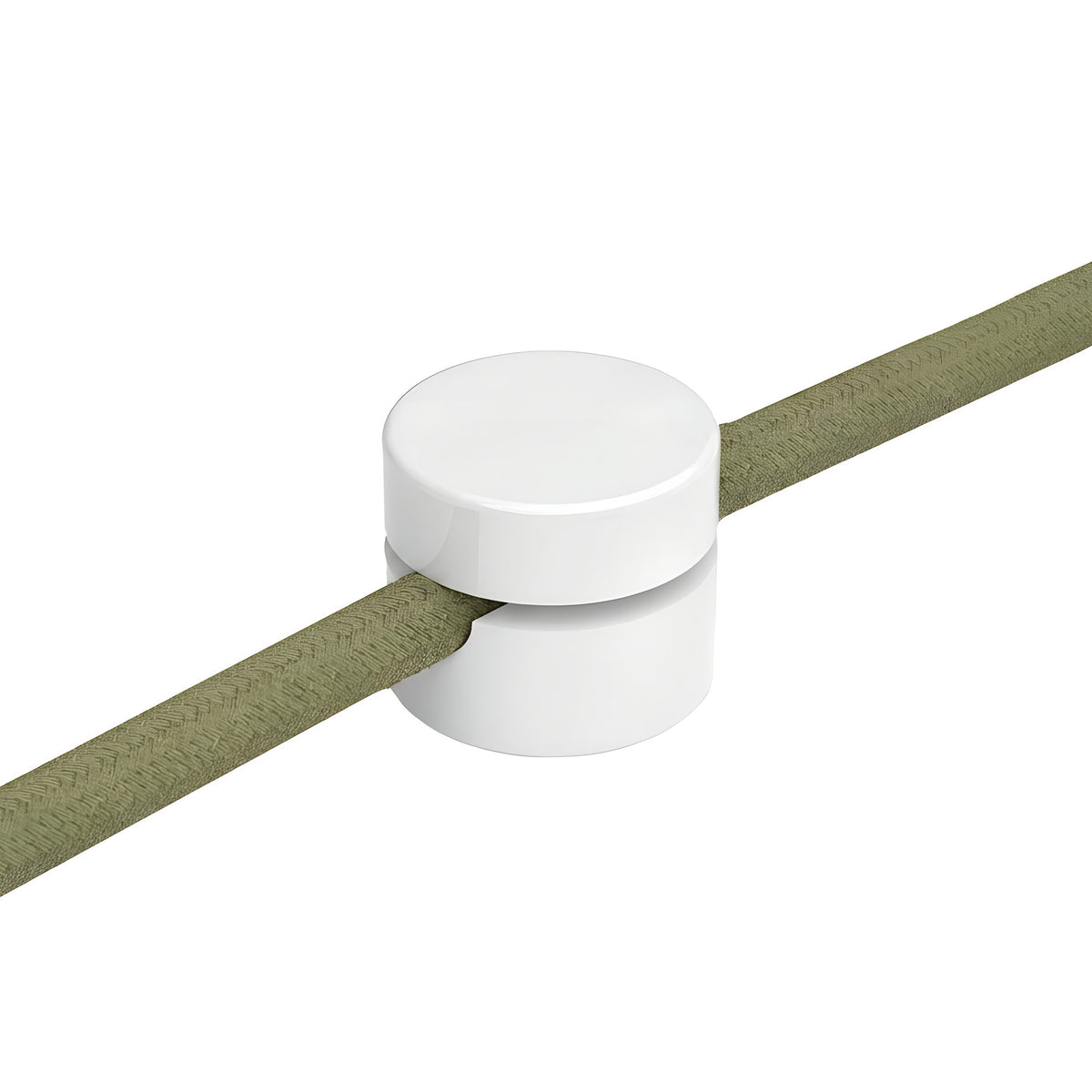 Universal wall cable clip for fabric cable — White