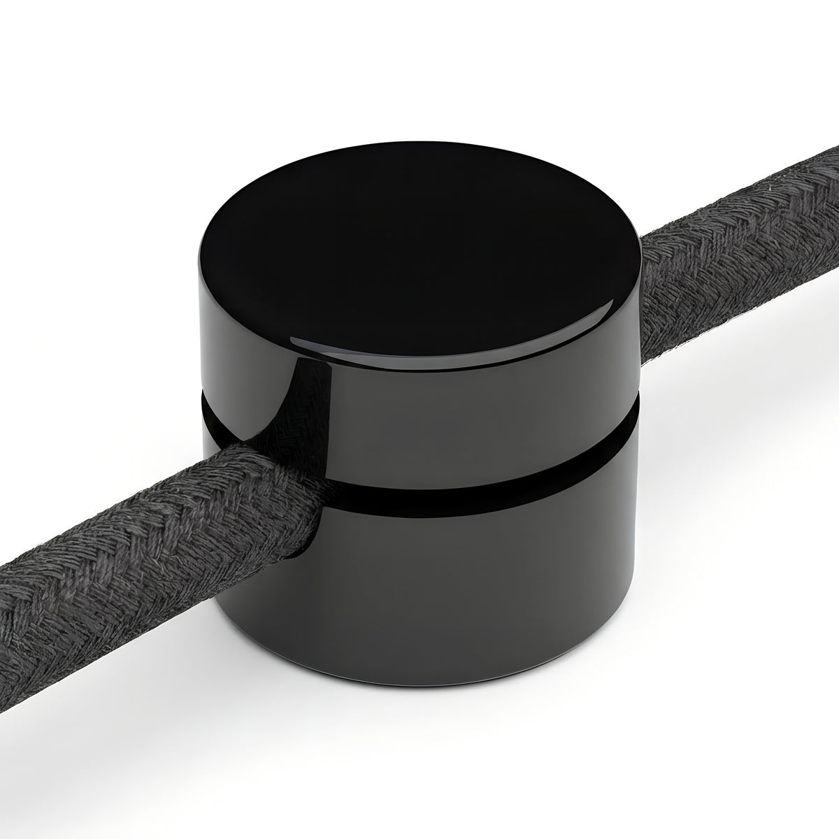 Universal wall cable clip for fabric cable — Black