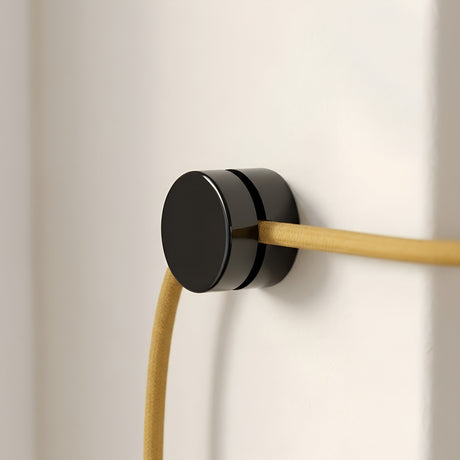 Universal wall cable clip for fabric cable — Black