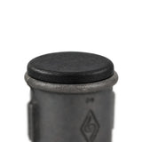 Black plastic insert closing an Eco black malleable iron coupling