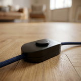 Single-pole black foot switch for floor lamps — Black