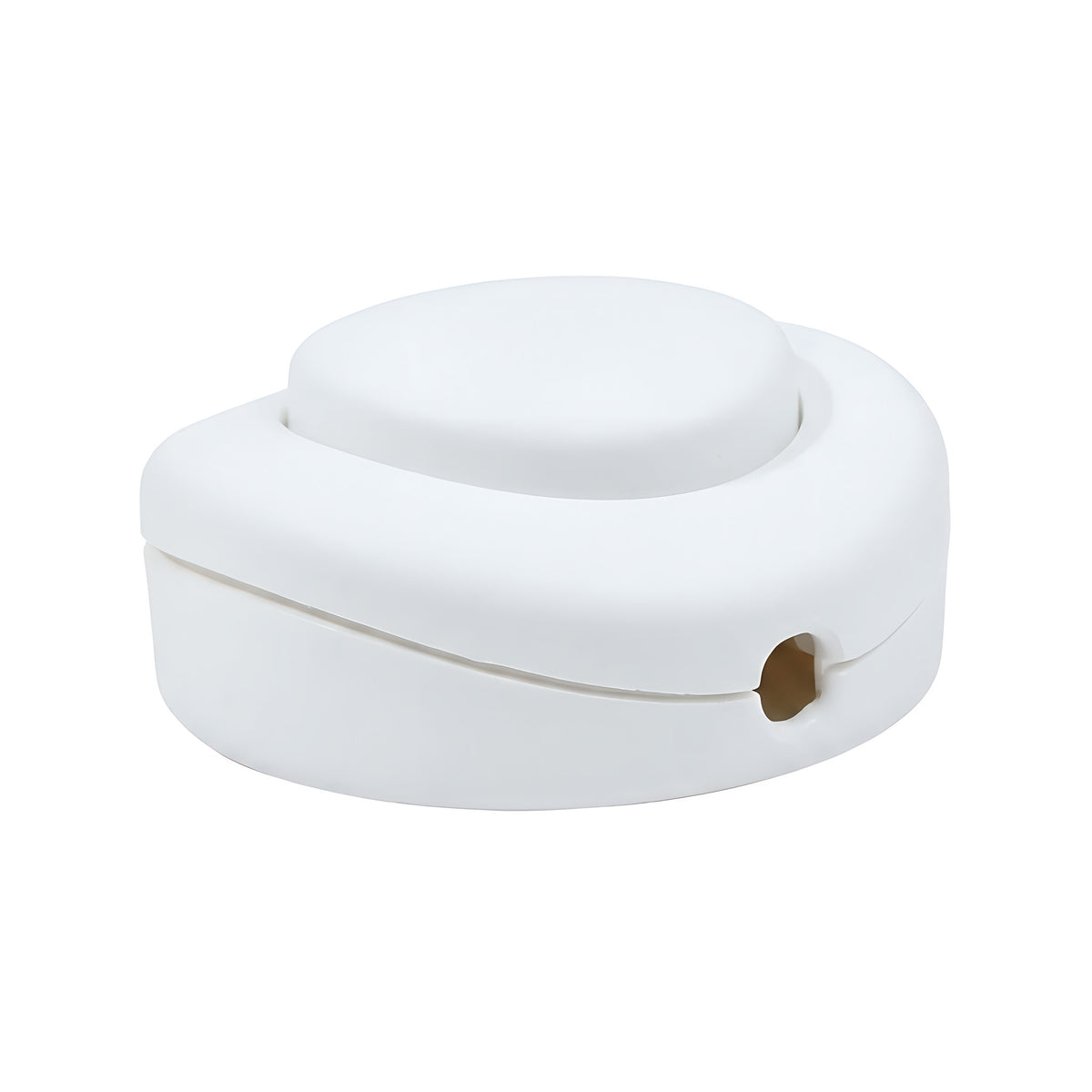 Round single-pole foot switch for floor lamp — White