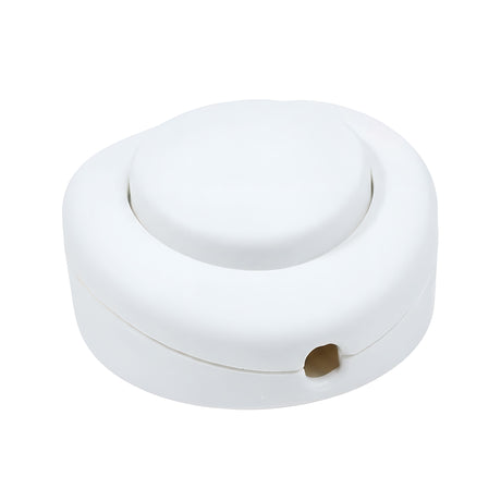 Round single-pole foot switch for floor lamp — White