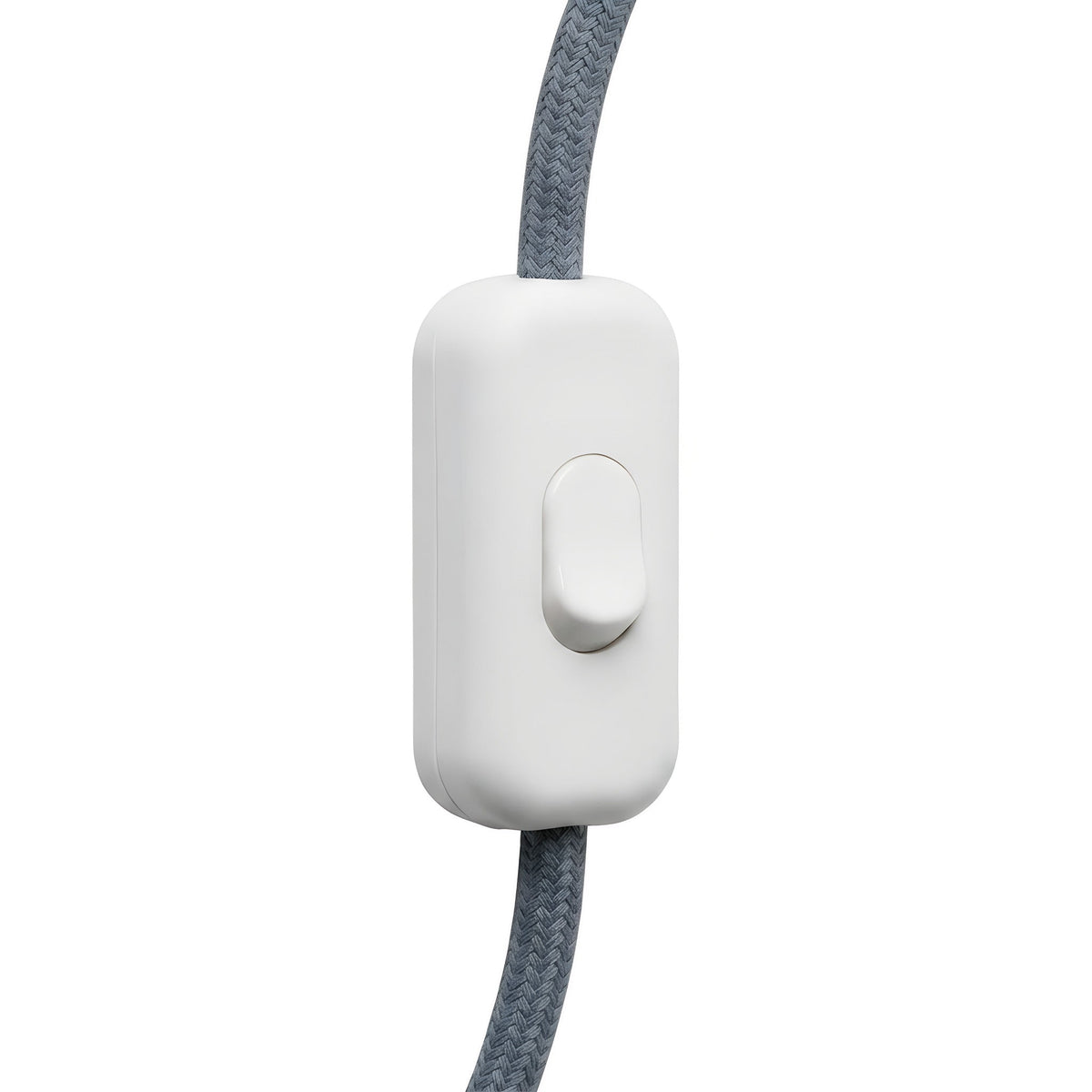 Double-pole inline rocker switch for lamp cord — White