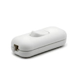 Double-pole inline rocker switch for lamp cord — White