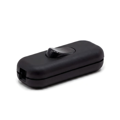 Double-pole inline rocker switch for lamp cord — Black