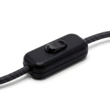 Double-pole inline rocker switch for lamp cord — Black