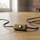 Double-pole inline rocker switch for lamp cord — Gold