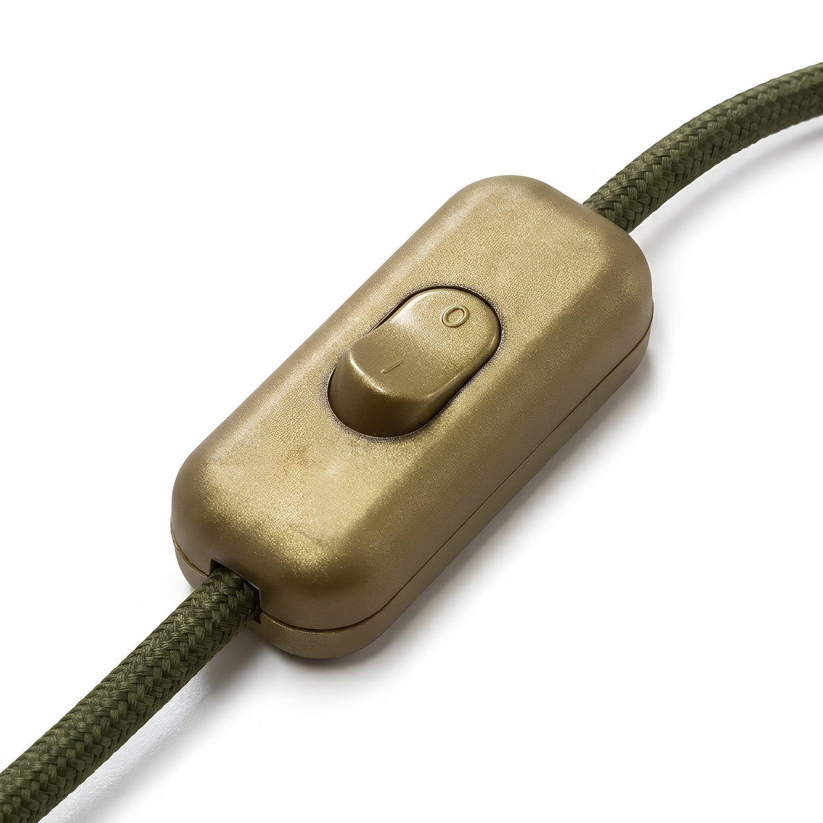 Double-pole inline rocker switch for lamp cord — Gold