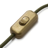 Double-pole inline rocker switch for lamp cord — Gold