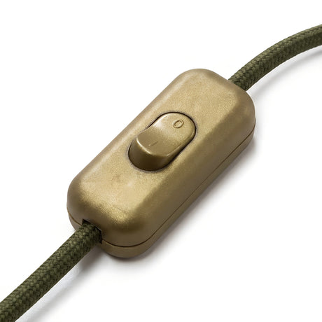 Double-pole inline rocker switch for lamp cord — Gold
