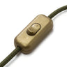 Double-pole inline rocker switch for lamp cord — Gold