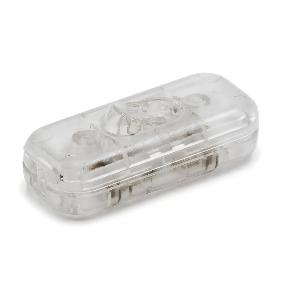 Double-pole inline rocker switch for lamp cord — Clear