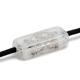 Double-pole inline rocker switch for lamp cord — Clear