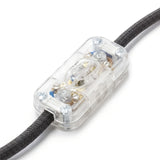 Double-pole inline rocker switch for lamp cord — Clear