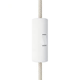 Cylindrical single-pole rocker switch with earth terminal — White