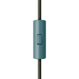 Cylindrical single-pole rocker switch with earth terminal — Petrol blue