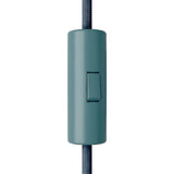 Cylindrical single-pole rocker switch with earth terminal — Petrol blue