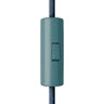 Cylindrical single-pole rocker switch with earth terminal — Petrol blue