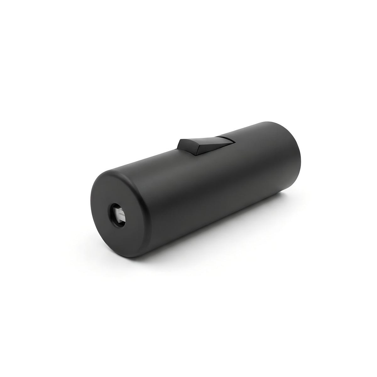 Cylindrical single-pole rocker switch with earth terminal — Black