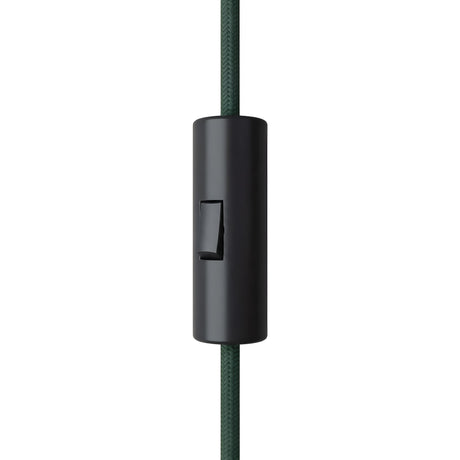 Cylindrical single-pole rocker switch with earth terminal — Black