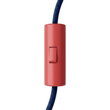 Cylindrical single-pole rocker switch with earth terminal — Red