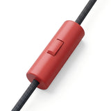 Cylindrical single-pole rocker switch with earth terminal — Red