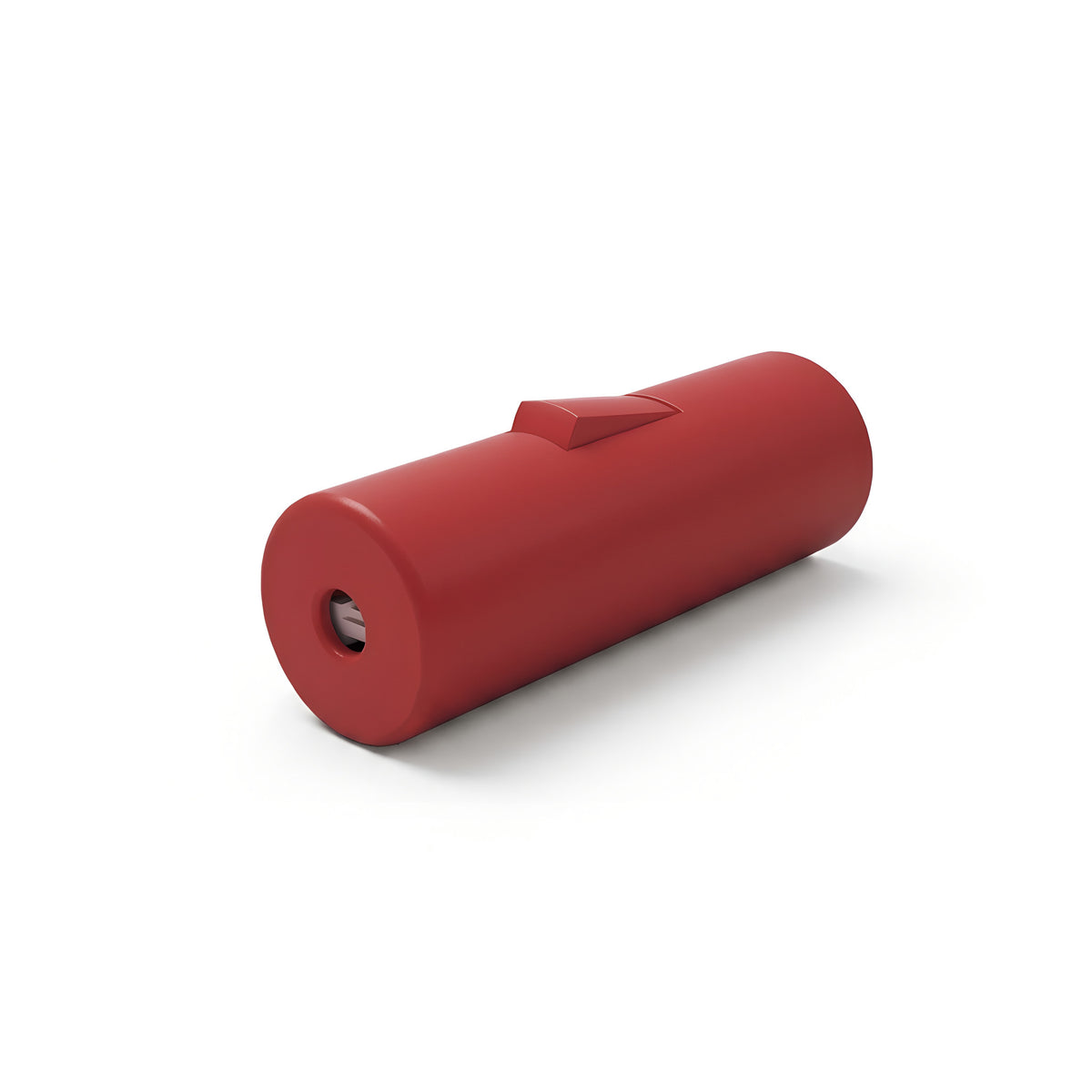 Cylindrical single-pole rocker switch with earth terminal — Red