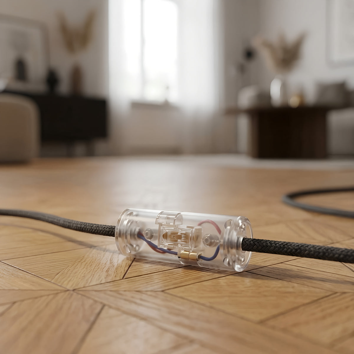 Cylindrical single-pole rocker switch with earth terminal — Transparent