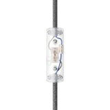 Cylindrical single-pole rocker switch with earth terminal — Transparent