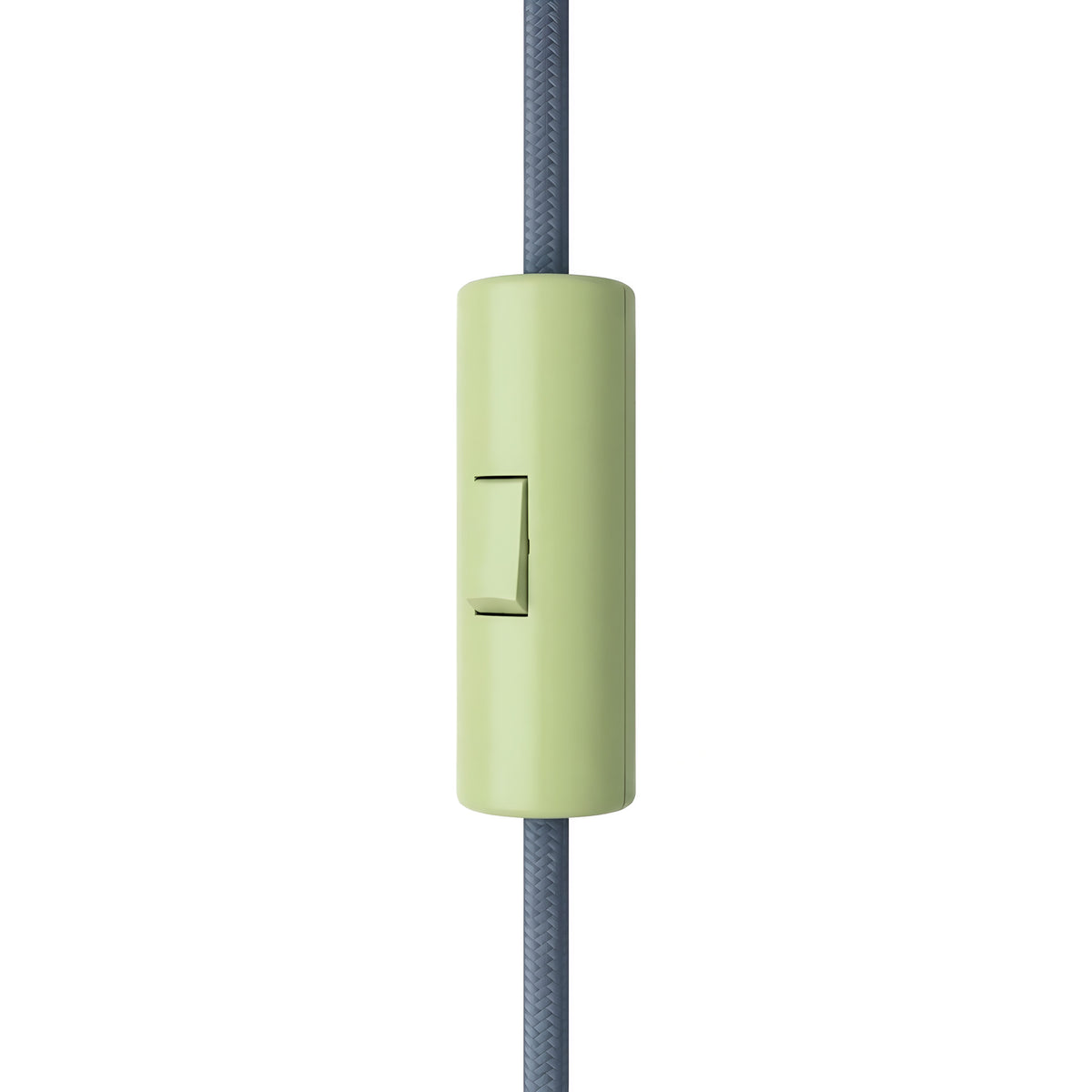 Cylindrical single-pole rocker switch with earth terminal — Meadow green